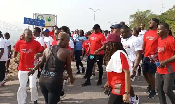 The health walk which started from Ayi Mensah to Peduase Lodge