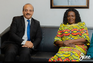 Palestinian Amb to Ghana, Abdalfatah Ahmed Khalil Alsatarri (L) and Veep Prof Opoku-Agyemang