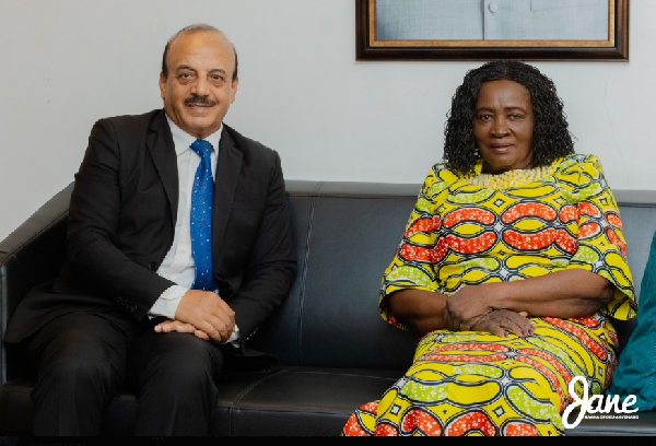 Palestinian Amb to Ghana, Abdalfatah Ahmed Khalil Alsatarri (L) and Veep Prof Opoku-Agyemang