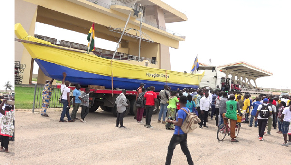 Fibreglass canoes are being distributed to fishermen