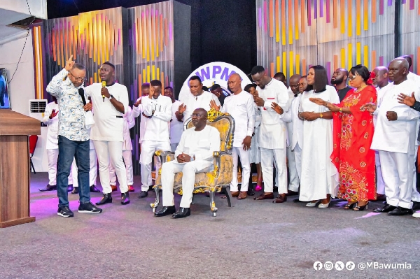 Bawumia seated upon Owusu Bempah's pastoral chair