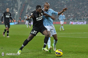 Asamoah bossed the midfield during the game against Lazio