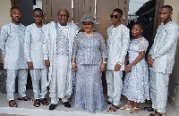 Ex-President John Mahama with his family