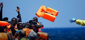 Emergency teams are recovering victims after a migrant boat capsised off the coast Emergency teams are recovering victims after a migrant boat capsised off the coast