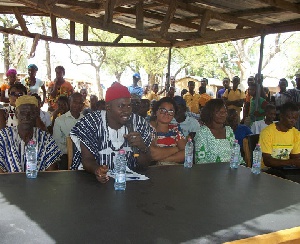 Paramount Chief of Katiu, Pe Ayikode Zangbeo Atoge IV, one of the chiefs addressing the durbar