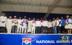 Current National Executives in a group photo with President Akufo-Addo and VP Bawumia