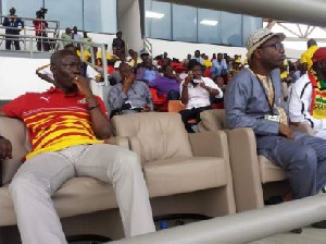 Sports Minister Nii Lantey Vanderpuye and Kwesi Nyantakyi, Ghana FA president at the stadium