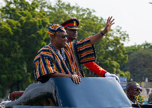 President Mahama was dressed in a locally made Batakari outfit popularly known as fugu