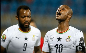 A photo collage of Jordan Ayew (L) and Andre Ayew