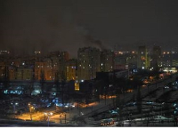 Smoke rises in the city after Russian drone and missile strikes, amid Russia's attack on Ukraine, in
