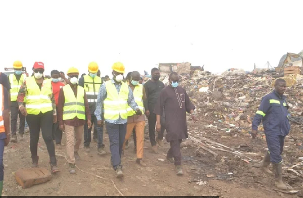 Ahmed Ibrahim (Middle), Ebi Bright (2nd from right) and other personalities inspecting the site