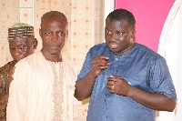 Mr. Adams Mohammed Mahama (right) addressing Tamale residents