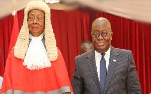 President Nana Addo Dankwa Akufo-Addo with Justice Sophia Akuffo, Chief Justice