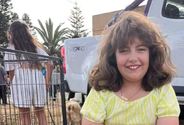 Image shows 10-year-old Matilda at Bondi Beach, Sydney on December 14, 2025
