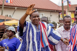 The protests started after Wontumi (in shot) was arrested by EOCO on May 27, 2025