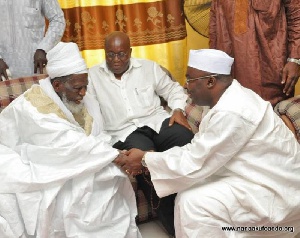 Chief Imam Sheikh Osman Nuhu Sharubutu with Nana Akufo-Addo and Dr. Bawumia