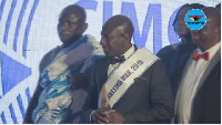 CEO of MTN Ghana, Ebenezer Twum Asante receiving his award