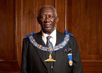 An archival photo of former President John Agyekum Kufuor in Freemason uniform