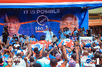 Dr. Bawumia addressing NPP supporters in the Volta Region