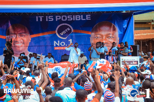 Dr. Bawumia addressing NPP supporters in the Volta Region