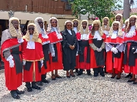 A group photo of the Chief Justice and some senior justices