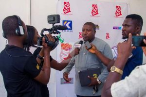 Nana Boakye speaks to the media after the event