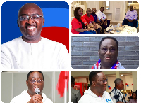 Collaged photos of Dr Bawumia and some members of the FOB UK