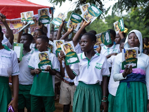 Pupils in the community receive educational materials