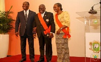 President Akufo-Addo with the First Family of Ivory Coast after he was honoured