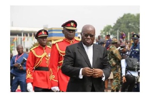 President Akufo-Addo wore a suit and tie to present his first State of the Nation Address