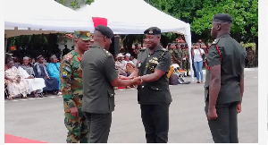 Lt. Col. Edward Appiah (Left) during the pull out service