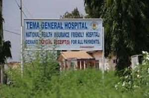 Signage of the Tema General Hospital