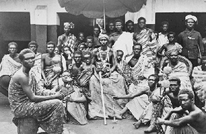 An old photo showing the Fante people in Ghana