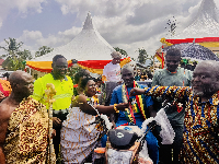 Akwasi Nyame (M)  won the Best Farmer award in Obuasi East