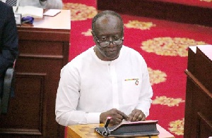 Finance Minister, Ken Ofori-Atta reading the budget statement to the House