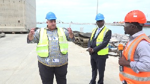 Mohamed Samara (left), CEO of Meridian Port Services speaking on the progress of the project