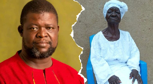 Traditional musician Michael Adangba (L) and his late mother (R)