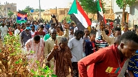 Sudanese protesters march in Omdourman the capital Khartoum’s twin city on Oct. 21