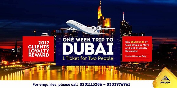 Menzgold is rewarding its loyal customers with a week free trip to Dubai