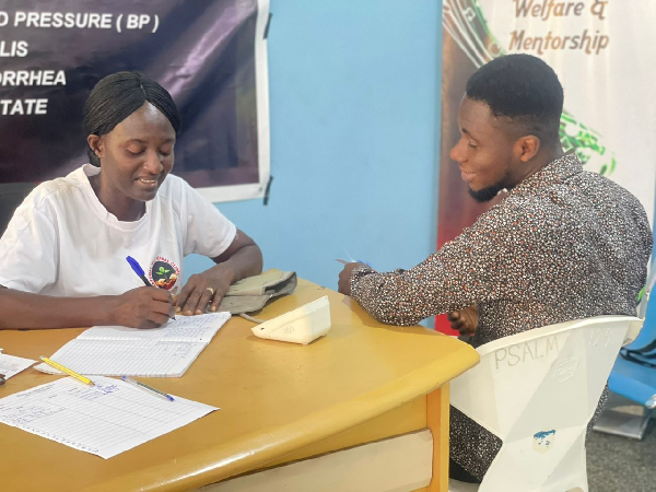 A health professional attending to a man during the exercise