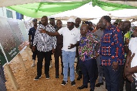 President Akufo-Addo, Alan Kyeremanten, others at the Potato Processing Factory