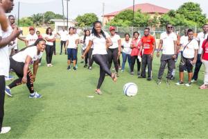 Staff of UBA partaking in the fun games