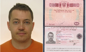 Passport details have identified the man as Russian