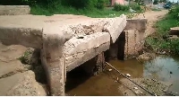 The state of the bridge that trapped a student at Gomoa Nyanyano