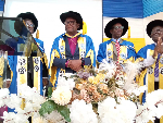 Professor Emmanuel Asante being invested