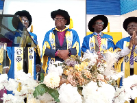 Professor Emmanuel Asante being invested