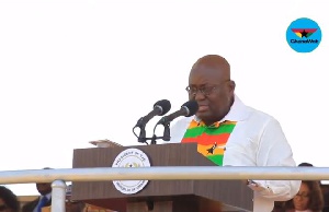 Akufo-Addo delivering his speech at the commemoration of Ghana's 61st Independence Day celebration
