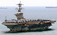 USS Abraham Lincoln docks at Laem Chabang port in Thailand
