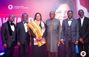 Canada’s High Commissioner to Ghana, Myriam Montrat [3rd from left] in a group picture