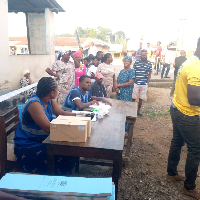 A scene at the polling station